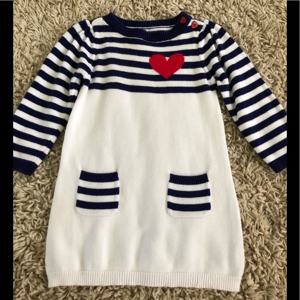 Old Navy Striped Heart Sweater Dress 18-24 months